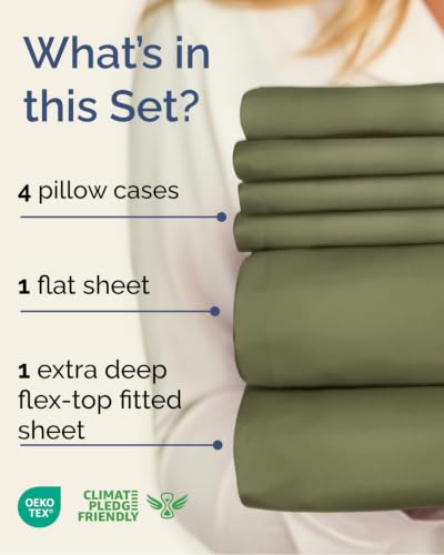 Extra Deep Flex Top Split Head King Sheet Set