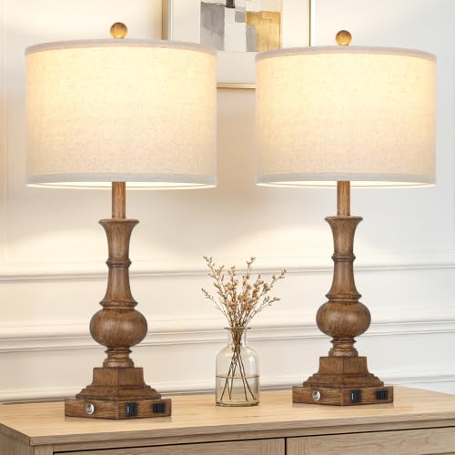 26" Tall Farmhouse Table Lamps Set of 2 (2 Count)
