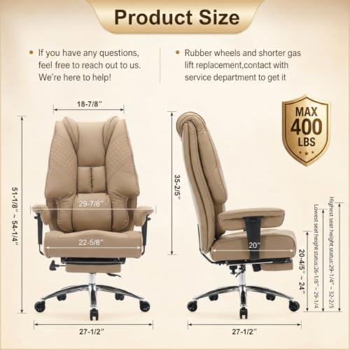 DJ.Wang Big and Tall Office Chair 400lbs
