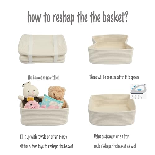 Small Woven Storage Baskets for Shelves (3 Count)