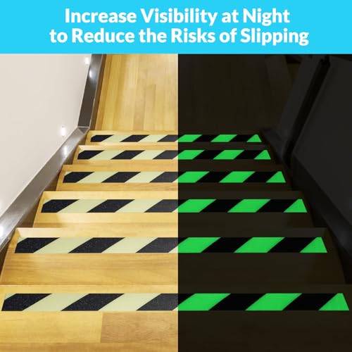 LifeGrip Anti Slip Traction Tape with Glow in Dark Green 2"x38' Black (38 Foot)