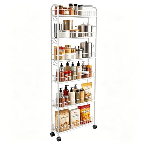 Slim Rolling Storage Cart with Wheels