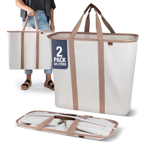 Collapsible Fabric Laundry Hamper Premium (2 Count)