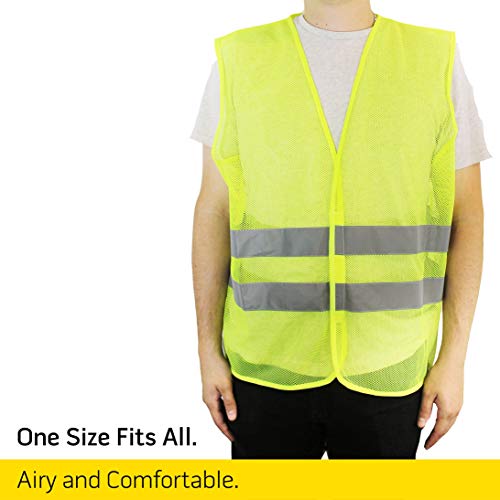 20 Pack Yellow Reflective High Visibility Safety Vest (20 Count)