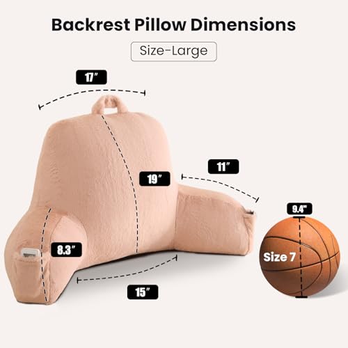 Large Plush Backrest Pillow for Sitting in Bed