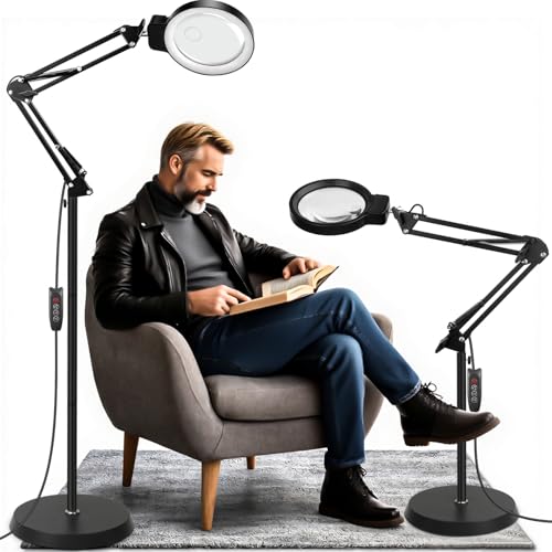 10X 30X Magnifying Glass with Light and Stand