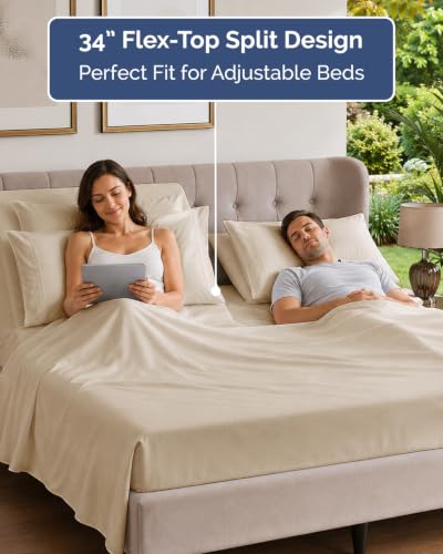 Flex Top Split Head King 6 Piece Sheet Set