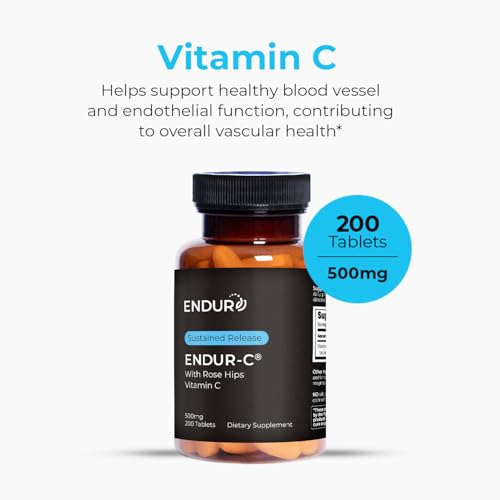 ENDUR C® Sustained Release Vitamin C 500mg with Rose Hips (200 Count)