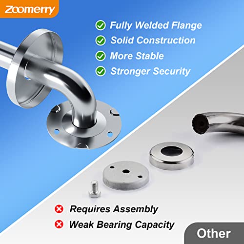 18 Inch Polished Chrome Grab Bar for Shower (2 Count)