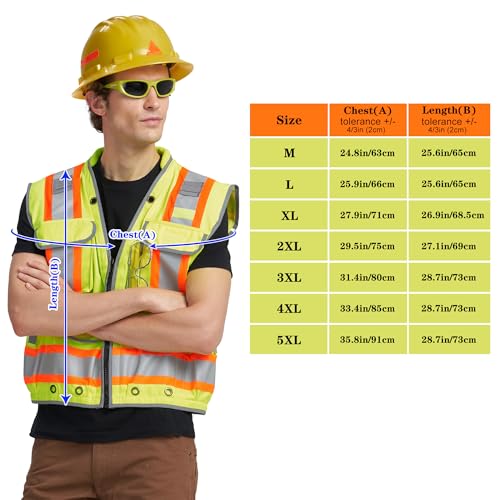 High Vis Reflective work security construction Heavy Woven Two Tone Engineer Vest