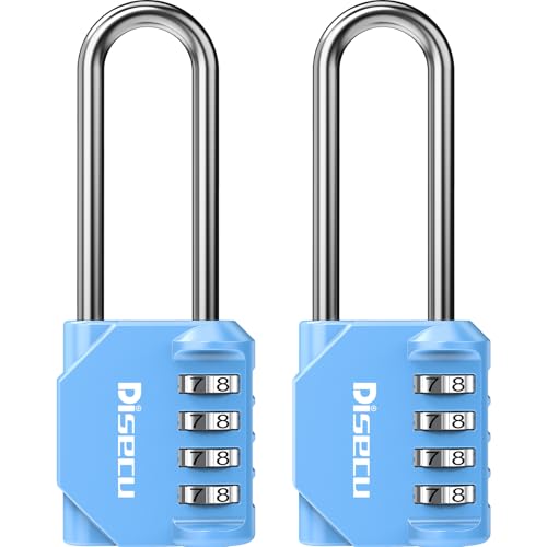 2 Pack disecu 2.6 Inch Long Shackle Combination Lock (2 Count)