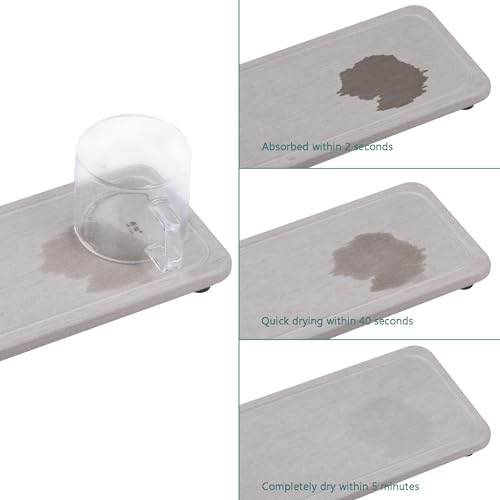2Pcs Water Absorbent Diatomite Coasters Bathroom Sink Stone Trays (2 Count)