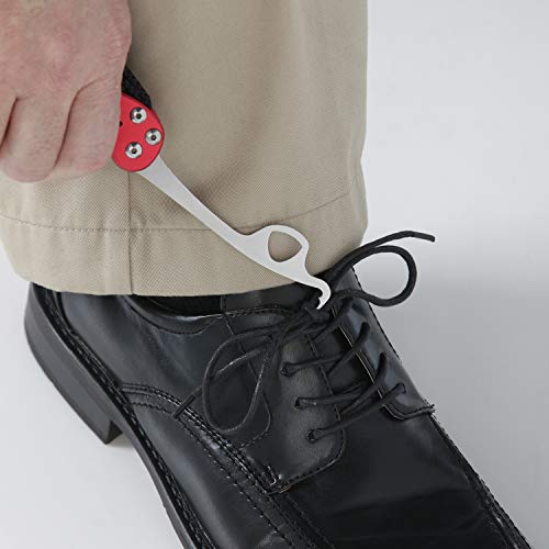 Vivi Zipper Pull and Button Hook Pocket Dresser and Dressing Aid for Assistance with Button Hooks