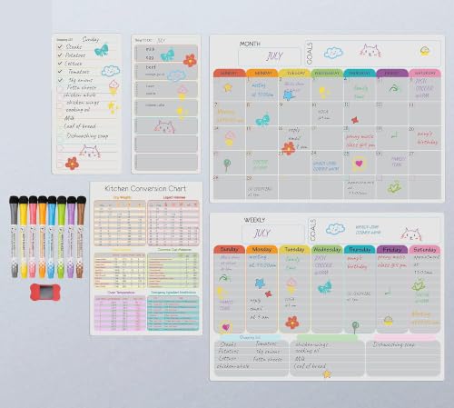 Magnetic Dry Erase Calendar Whiteboard Set