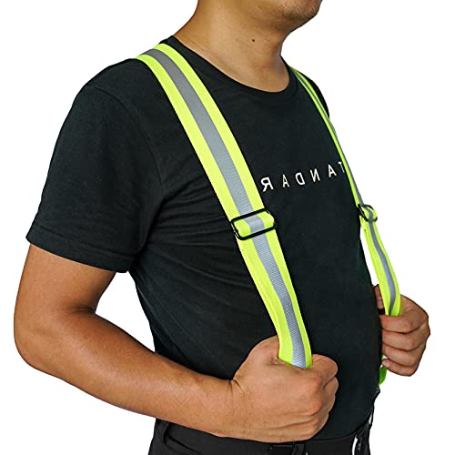 Hi Vis Safety Suspenders Reflective Safety Tool Belt Suspender for Men Heavy duty big and tall