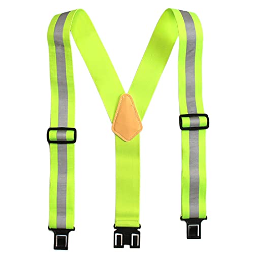 Hi Vis Safety Suspenders Reflective Safety Tool Belt Suspender for Men Heavy duty big and tall