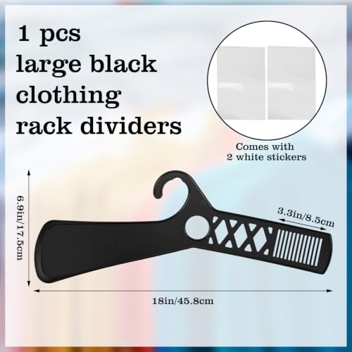 1 Pcs Large Closet Dividers and White Blank Cards 18 Inch Clothing Rack Size Dividers for Hanging Clothes