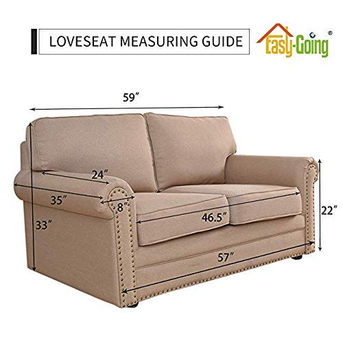 Reversible Loveseat Couch Cover for 2 Cushion Couch Sofa Cover for Dogs Water Resistant Furniture Protector with Foam Sticks Elastic Straps for Pet