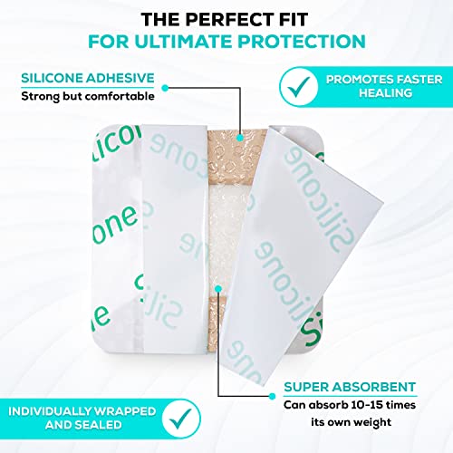 Silicone Foam Adhesive Dressing with Border (5 Count)
