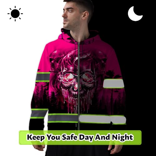 Hi Vis Reflective Zip Up Hoodie