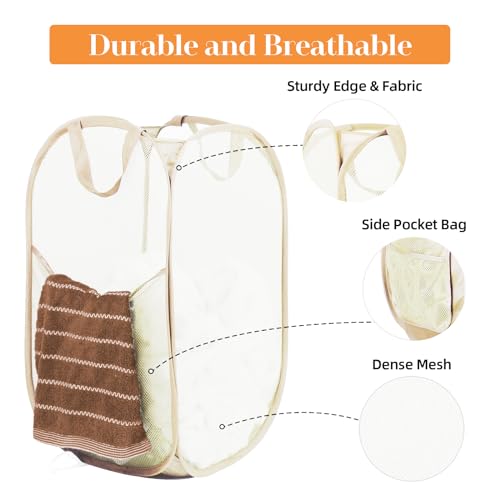 2 Pcs Durable Collapsible Laundry Baskets (2 Count)