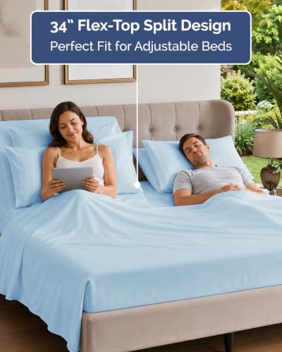 Flex Top Split Head King 6 Piece Sheet Set