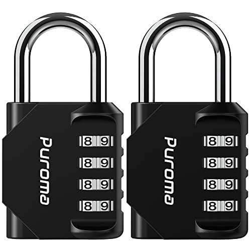 2 Pack Combination Lock Locker 4 Digits Combo Padlock Gym Black (2 Count)