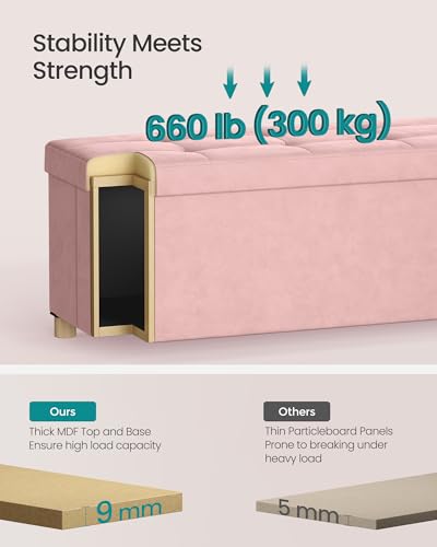 Storage Ottoman Bench with Legs