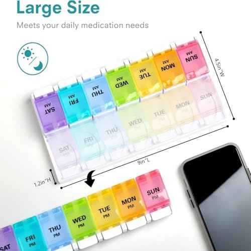 AM PM Weekly Pill Organizer 2 Times A Day 2pcs (2 Count)