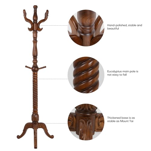 Freestanding Coat Rack Stand with 8 Hooks