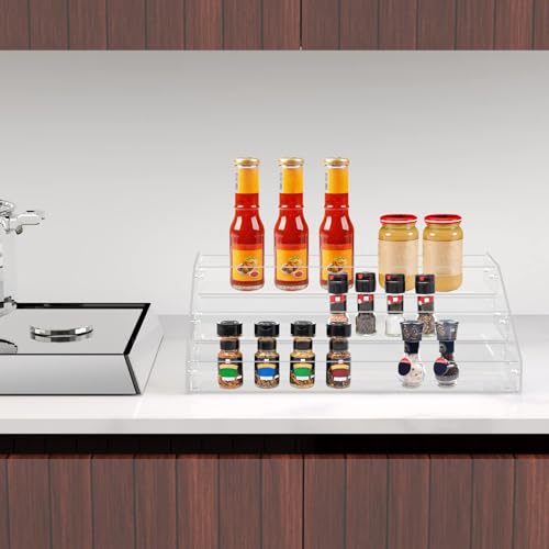 Wide Clear Acrylic Spice Rack for Countertops