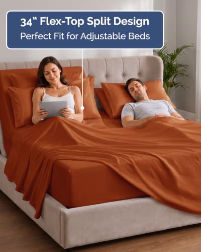 Extra Deep Flex Top Split Head King Sheet Set