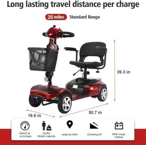Heavy Duty All Terrain Fast Wheel Mobility Scooter for Seniors and Adults