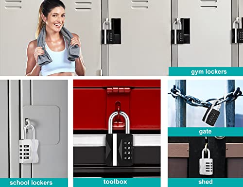 Locker Lock 4 Digit Combination Lock Gym Lock & White Code