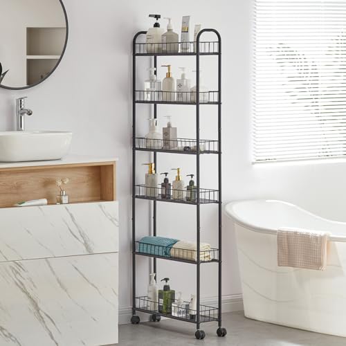 6 Tier Slim Rolling Storage Cart