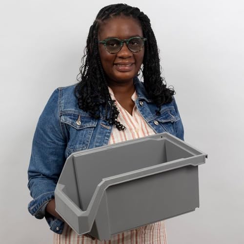Large Stackable Plastic Storage Bins (6 Count)