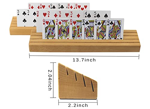 Premium Solid Beechwood Playing Card Holders (2 Unit Count)