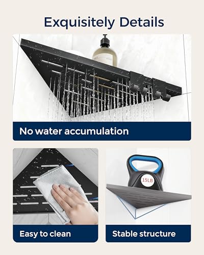 Black Shower Corner Shelf