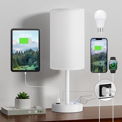 White Nightstand Bedroom Lamp
