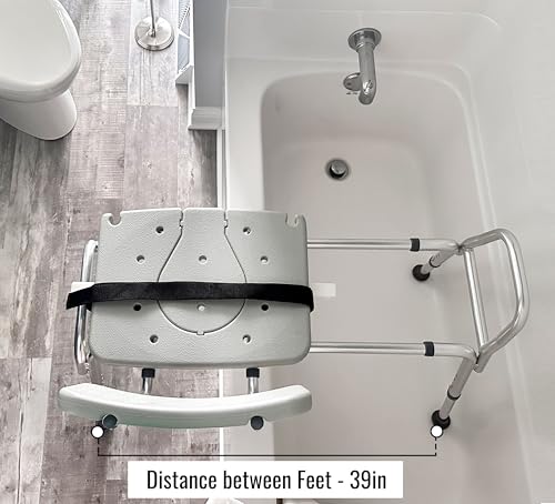 Tub Transfer Bench and Shower Chair with Non Slip Aluminum Body