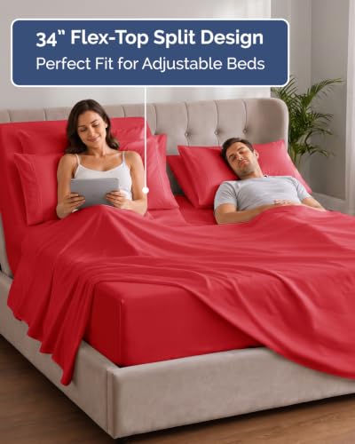 Extra Deep Flex Top Split Head King Sheet Set