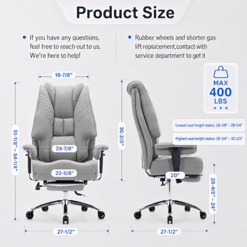 DJ.Wang Big and Tall Office Chair 400lbs