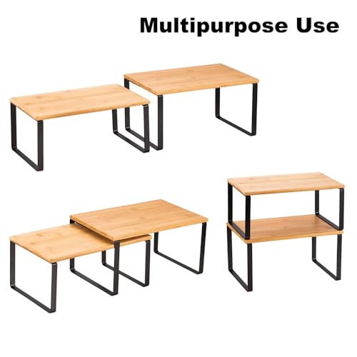 Bamboo Cabinet Organizer Shelf (4 Count)