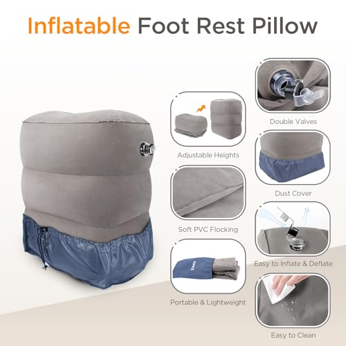 Inflatable Travel Foot Rest Pillow for Airplane
