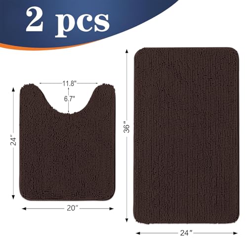 Chenille Bathroom Rugs Mats Sets 2 Piece (5 Count)