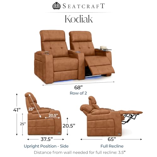 Kodiak Home Theater Seating Tawny Row of 2