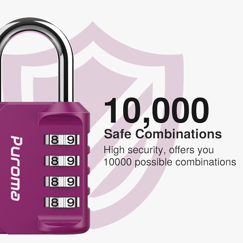 1 Pack Combination Lock Locker 4 Digits Combo Padlock Gym Red