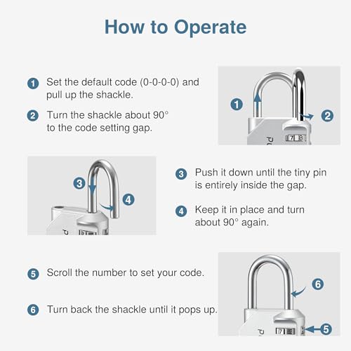 1 Pack Combination Lock Locker 4 Digits Combo Padlock Gym Silver