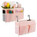 Bedside Caddy Organizer 5 Pockets 4 Hooks Bunk Bed 2Pack Pink (2 Count)
