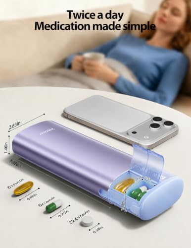 Metal 7 Day Travel Pill Organizer 2 Times a Day